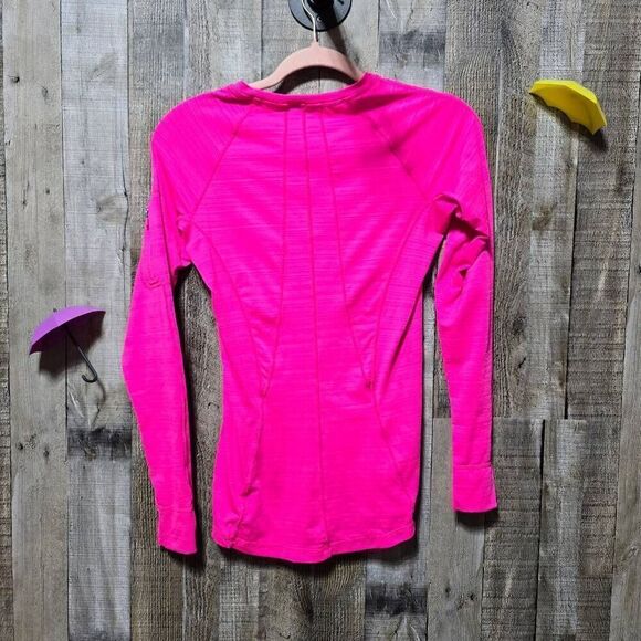 ATHLETA Hot Stretch Knit  PINK 1/4-Zip Athletic Base Layer Top - Picture 4 of 6